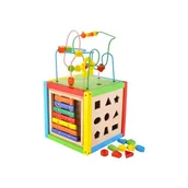 Zabawy w naśladowanie dorosłych - Duża Kostka Drewniana Edukacyjna Logiczna 5w1 XXL Zabawka dla Dzieci - miniaturka - grafika 1