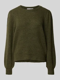 Sweter z dzianiny z bufiastymi rękawami model ‘SLFLULU’ - Swetry damskie - miniaturka - grafika 1