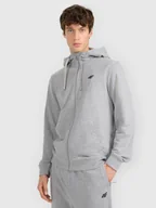 Bluzy męskie - 4F Bluza dresowa rozpinana z kapturem męska - szara XXL - miniaturka - grafika 1