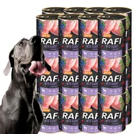 Mokra karma dla psów - RAFI Puszka Karma Mokra dla Psa Królik 400g x 24szt - miniaturka - grafika 1