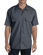 Koszule męskie - Dickies Męska koszula robocza z krótkim rękawem elastyczna z diagonalu duża, Grafitowy, 3XL - miniaturka - grafika 1