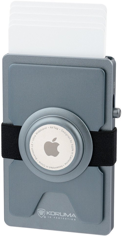 Aluminiowy portfel z wysuwanymi kartami i miejscem na AirTag od Apple ciemny szary Uniwersalny