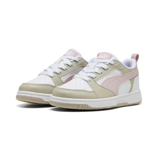 Dziecięce sneakersy Rebound V6 Lo PUMA White Mauve Mist Desert Dust Pink Beige - Buty dla dziewczynek - miniaturka - grafika 1