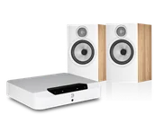 Zestawy stereo - Bluesound POWERNODE EDGE (biały) + 606 S3 (dąb) - miniaturka - grafika 1