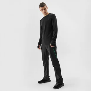 Męski longsleeve basic 4F 4FAW23TLONM154 - czarny - Koszulki sportowe męskie - miniaturka - grafika 1