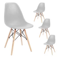 Krzesła - Krzesła Milano 4 Szt. Szare Do Jadalni, Kuchni Skandynawskie - miniaturka - grafika 1