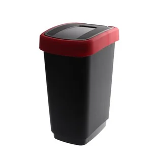 Kosz Flip 25 l czarno-czerwony - Kosze na śmieci - miniaturka - grafika 1