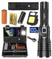 Powerbanki - Bardzo mocna latarka taktyczna akumulatorowa bateria jasna powerbank etui - miniaturka - grafika 1