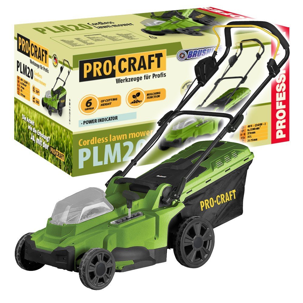 PROCRAFT Akumulatorowa Kosiarka do Trawy PLM20 40V, 35L Korpus