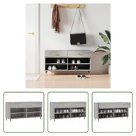 Szafki na buty - The Living Store Ławka na buty szara Sonoma 102x35x55 cm Materiał drewnopochodny - miniaturka - grafika 1