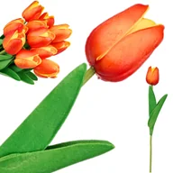 Sztuczne kwiaty - TULIPAN PIANKOWY JAK ŻYWY SZTUCZNE KWIATY LIŚCIE DO STROIKA WAZONU 34 cm - miniaturka - grafika 1