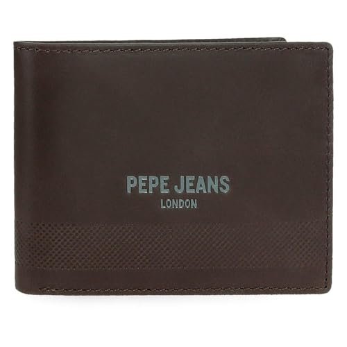 Pepe Jeans Głęboki portfel z uchwytem na karty brązowy 11x8,5x1 cm Skóra by Joumma Bags, Brązowy brązowy, Talla única, Portfel na karty