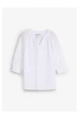 Bluzki dla dziewczynek - bonprix Bluzka tunikowa z przewiewnego muślinu biały - miniaturka - grafika 1