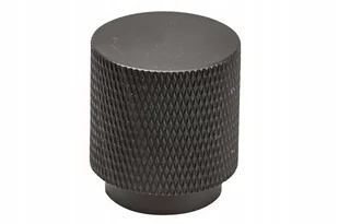 Gałka meblowa uchwyt meblowy czarny mat 25x20x28 gałka prążkowana - Meble modułowe i akcesoria - miniaturka - grafika 1