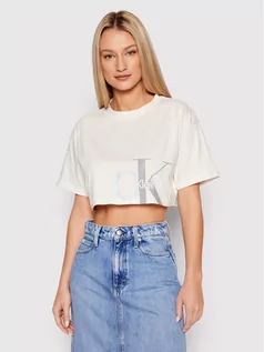 Koszulki i topy damskie - Calvin Klein Jeans T-Shirt J20J217907 Żółty Oversize - grafika 1