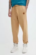 Spodnie męskie - Timberland spodnie dresowe kolor brązowy gładkie TB0A5UVYEH31 - miniaturka - grafika 1