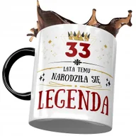 Kubki - Kubek Czarny na Urodziny 33 33cie 33-cie Prezent z Nadrukiem ze Zdjęciem + Opakowanie na prezent (wzór 03) - miniaturka - grafika 1