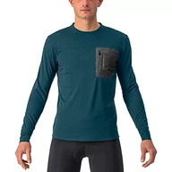Bluzy męskie - CASTELLI Unltd Merino Ls męska bluza, Głęboki niebieski z odcieniem zielonkawego, XXL - miniaturka - grafika 1