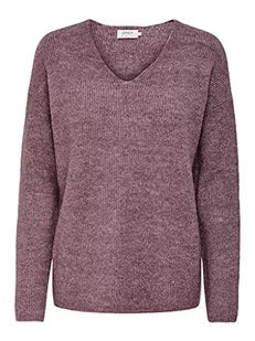 ONLY Damska bluza z dekoltem w szpic Onlcamilla Knt Noos Bluza, Róża brązowy melowany, M - Bluzy damskie - miniaturka - grafika 1