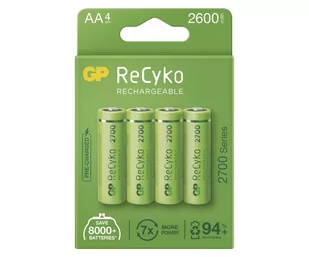 GP Batteries 4 x akumulatorki AA R6 ReCyko 2700 Series Ni-MH 2600mAh 270AAHCE-5EB4 - Ładowarki i akumulatory - miniaturka - grafika 1