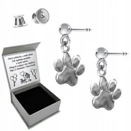 Biżuteria dla dzieci - Srebrne Kolczyki Łapki Psa dla Dziewczynki Psia Łapka Komunia Grawer 925 - miniaturka - grafika 1