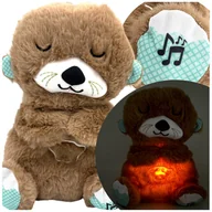 Zabawki interaktywne dla dzieci - Śpiąca wydra szumiący miś na baterie do usypiania chrapiąca wydra beżowa to - miniaturka - grafika 1