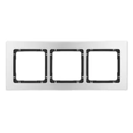 Klawisze i ramki - Karlik Ramka potrójna Deco metal - aluminium szczotkowane, czarny - miniaturka - grafika 1