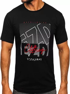 Czarny bawełniany t-shirt męski z nadrukiem Bolf 14748 - Koszulki męskie - miniaturka - grafika 1
