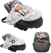 Foteliki samochodowe - ŚPIWOREK MYSZKA NOSIDŁO FOTELIK WÓZEK ORTALION GRAFIT BIPOLAR SERCA RÓŻ - miniaturka - grafika 1