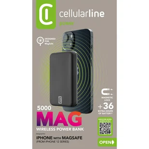 Cellularline MAG 5000 - Power bank indukcyjny 5000mAh 7.5W MagSafe (czarny) - Powerbanki - miniaturka - grafika 9