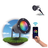 Lampy ogrodowe - ZESTAW Lampa wbijana PORTO wodoodporna + żarówka LED SMART GU10 WIFI - miniaturka - grafika 1