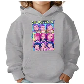 Bluzy dla dziewczynek - BLUZA DZIECIĘCA K-POPOWE ŁOWCZYNIE DEMONÓW HUNTRIX 122-128 Z KAPTUREM - miniaturka - grafika 1