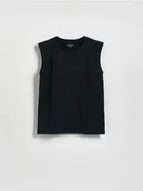 Koszulki dla chłopców - Reserved - Bawełniany t-shirt bez rękawów - czarny - miniaturka - grafika 1