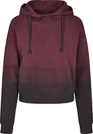 Bluzy damskie - Urban Classics Damska bluza z kapturem Dip Dye Hoody, wielokolorowy (Black/Redwine 02248), L - miniaturka - grafika 1