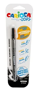 Carioca OOPS ścieralny długopis z atramentem wrażliwym na ciepło, 1 długopis, idealny do pisania, ścierania, ponownego pisania, gumka do ścierania, 0,7 mm, czarny - Długopisy - miniaturka - grafika 1