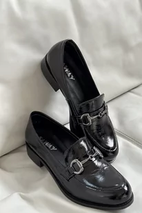 Czarne lakierowane loafersy Grind - SAWAY - Baleriny - miniaturka - grafika 1