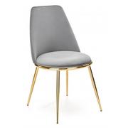 Krzesła - Szare tapicerowane welurem krzesło glamour - Gasso - miniaturka - grafika 1
