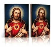 Ikony i obrazy sakralne - Ikona religijna Najświętsze Serce Jezusa - miniaturka - grafika 1
