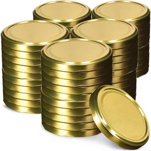 Metalowe wieczka do słoików Virbo 50 szt. 82mm złote - Pojemniki kuchenne - miniaturka - grafika 1