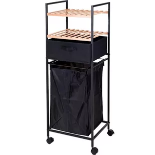 FENIKS Bathroom Solutions Regał łazienkowy KOSZ na pranie szafka wózek 810218 - Półki łazienkowe - miniaturka - grafika 1