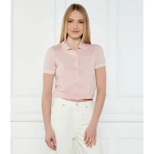 Guess Jeans Polo CARDI Cropped Fit z dodatkiem jedwabiu - Swetry damskie - miniaturka - grafika 1
