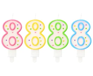 GoDan Świeczka na tort "8", kropeczki, 8 cm PF-SCK8 - Urodziny dla dorosłych - miniaturka - grafika 2