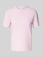 Koszulki i topy damskie - T-shirt z prążkowanym, okrągłym dekoltem model ‘NORA’ - miniaturka - grafika 1