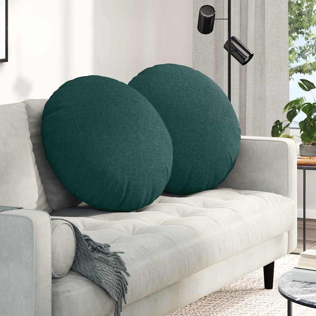 vidaXL Poduszki na siedziska 2 pcs Zielona ciemna 60 x 21 cm tkanina 42014199