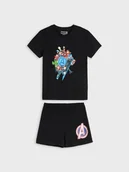 Piżamy chłopięce - Sinsay - Piżama dwuczęściowa Marvel - czarny - miniaturka - grafika 1