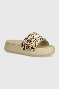 Puma klapki Karmen Slide damskie kolor beżowy na platformie 395401 - Klapki i japonki damskie - miniaturka - grafika 1