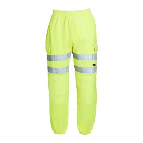 Blackrock Hi-Vis żółte spodnie robocze do biegania, męskie i damskie spodnie ochronne, Utility, Hi-Vis Jogger, spodnie treningowe, spodnie robocze, elastyczna talia, odzież robocza