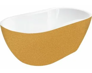 Besco Wanna wolnostojąca Navia 140x75 cm + maskownice syfonu w kolorze złotym - Wanny - miniaturka - grafika 9