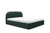 Łóżka - GUTTO Łóżko tapicerowane MOON Ciemnozielony 160x200 Stelaż z listew drewnianych Wysokiej jakości tkanina pluszowa typu boucle Łóżko bez podstawy łóżka - miniaturka - grafika 1