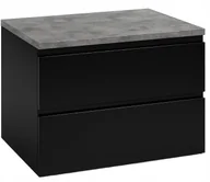 Szafki łazienkowe - Szafka łazienkowa wisząca czarna 80x50cm z blatem pod umywalkę Modus - miniaturka - grafika 1